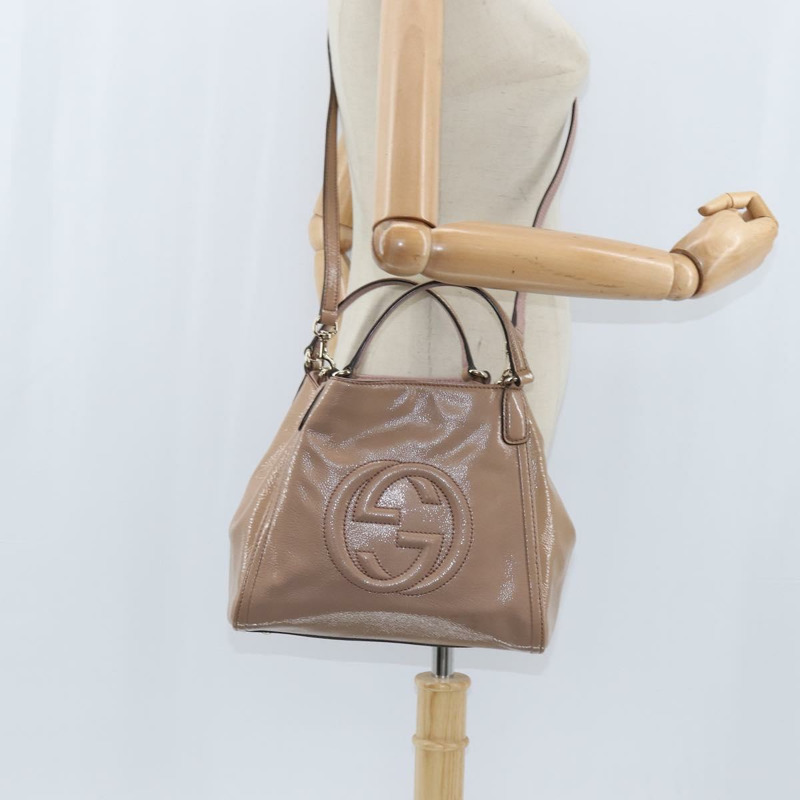 【日本直送】GUCCI Soho 手提包 琺瑯 兩用 粉金 336751 正品 ep11680-21