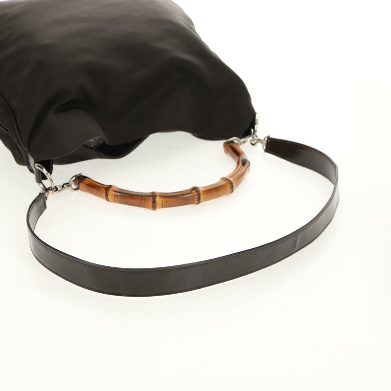 【日本直送】GUCCI 竹節手提包 尼龍 兩用 棕色 銀色 001 1577 正品 ep11538-8