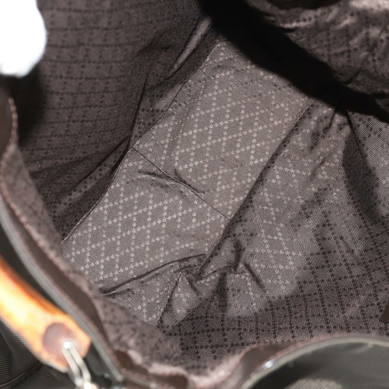 【日本直送】GUCCI 竹節手提包 尼龍 兩用 棕色 銀色 001 1577 正品 ep11538-10