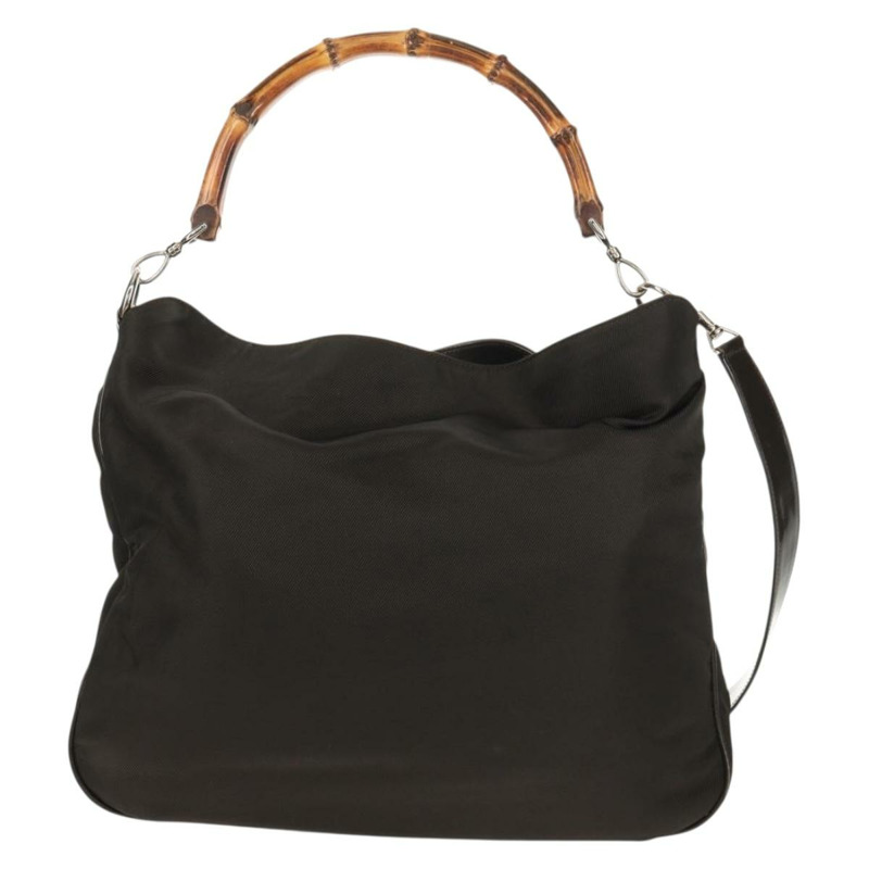 【日本直送】GUCCI 竹節手提包 尼龍 兩用 棕色 銀色 001 1577 正品 ep11538-12