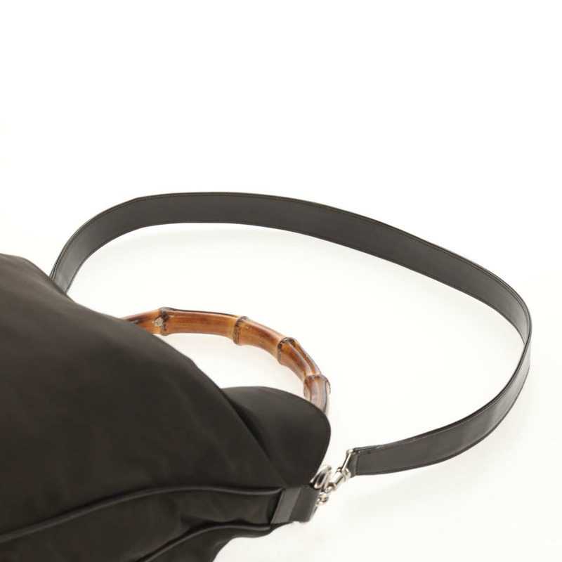 【日本直送】GUCCI 竹節手提包 尼龍 兩用 棕色 銀色 001 1577 正品 ep11538-14