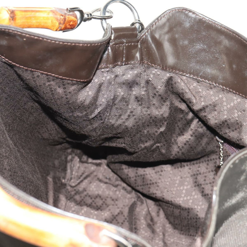 【日本直送】GUCCI 竹節手提包 尼龍 兩用 棕色 銀色 001 1577 正品 ep11538-20