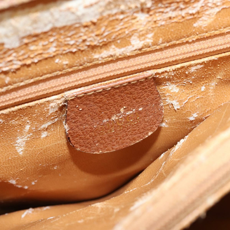 【日本直送】GUCCI 竹節手提包 皮革 棕色 金色 002 1186 0260 正品 ep11657-16