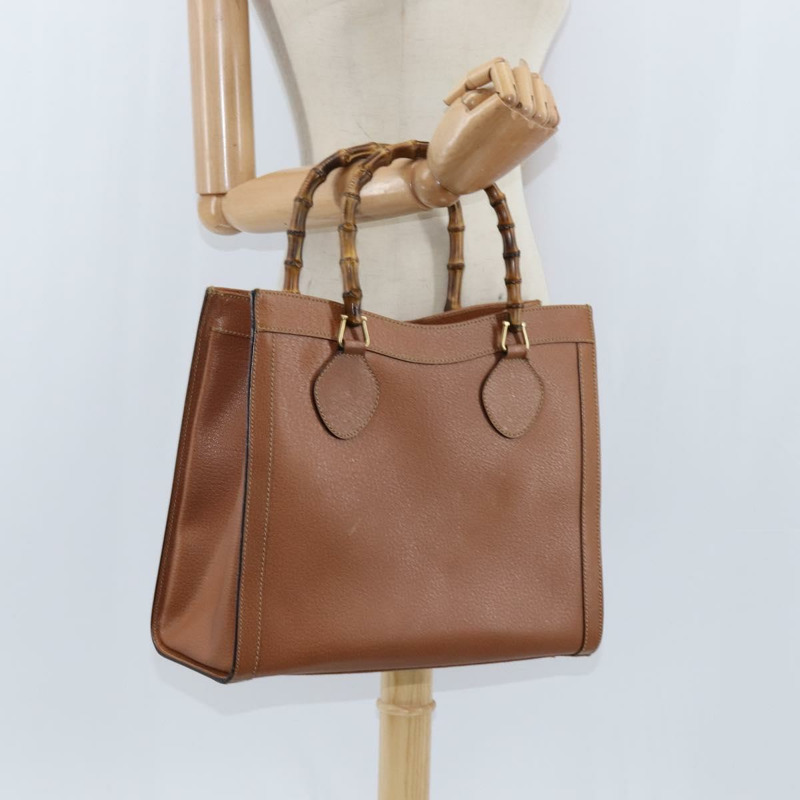 【日本直送】GUCCI 竹節手提包 皮革 棕色 金色 002 1186 0260 正品 ep11657-20