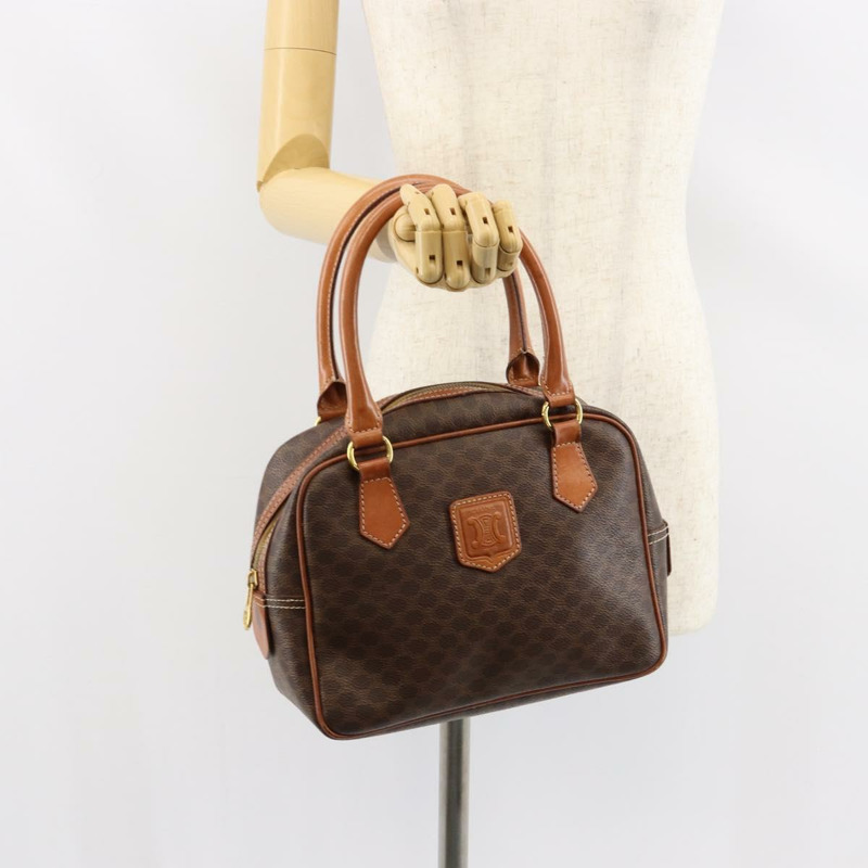 【日本直送】CELINE Macadam帆布手提包 PVC皮革 棕色 金色 正品 bs30599-21