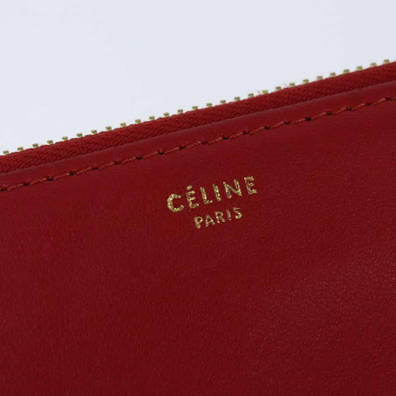 【日本直送】CELINE Trio 小號肩背包 皮革 紅色 金色 正品 hk3190-16