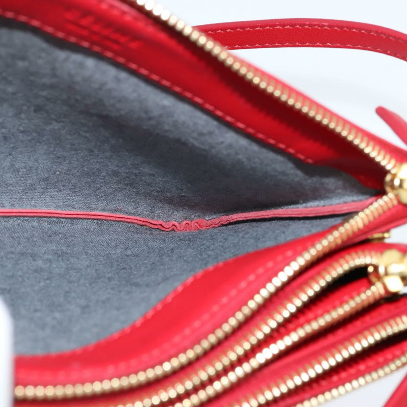 【日本直送】CELINE Trio 小號肩背包 皮革 紅色 金色 正品 hk3190-17