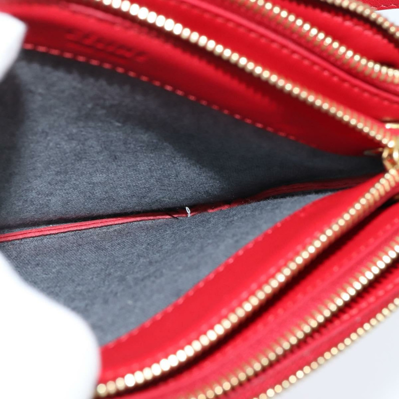 【日本直送】CELINE Trio 小號肩背包 皮革 紅色 金色 正品 hk3190-21