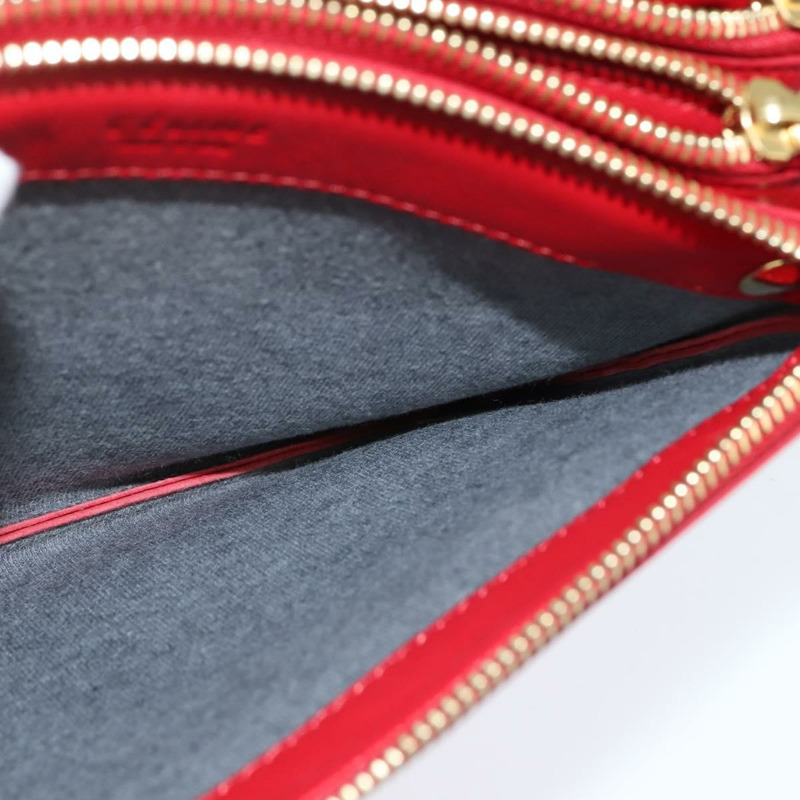 【日本直送】CELINE Trio 小號肩背包 皮革 紅色 金色 正品 hk3190-25