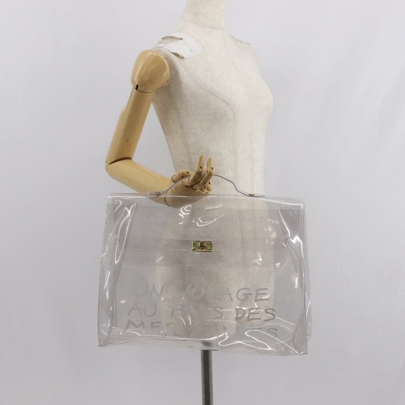 【日本直送】愛馬仕透明乙烯基凱莉手提包,正品 BA7496-17