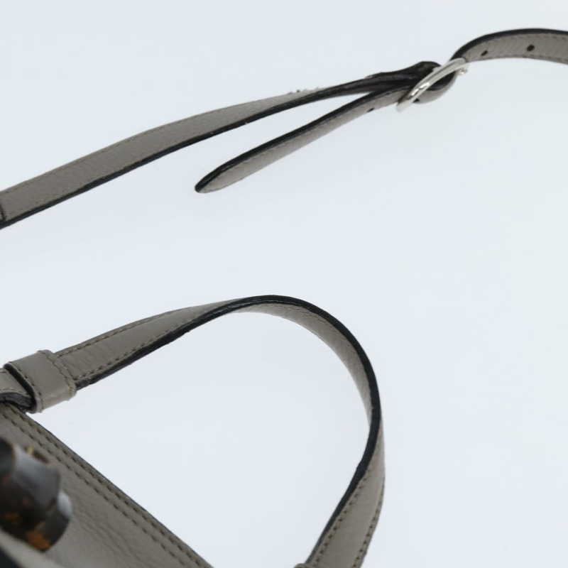 【日本直送】GUCCI 竹節手提包 皮革 兩用 灰色 銀色 392013 正品 BA7471-7