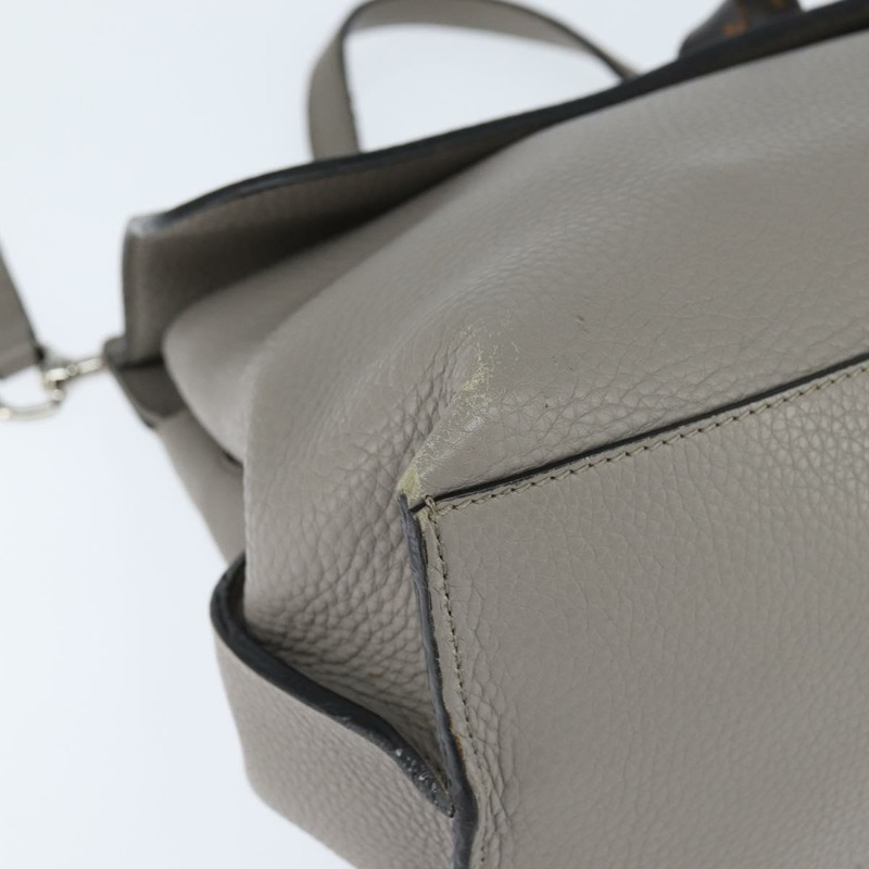 【日本直送】GUCCI 竹節手提包 皮革 兩用 灰色 銀色 392013 正品 BA7471-9