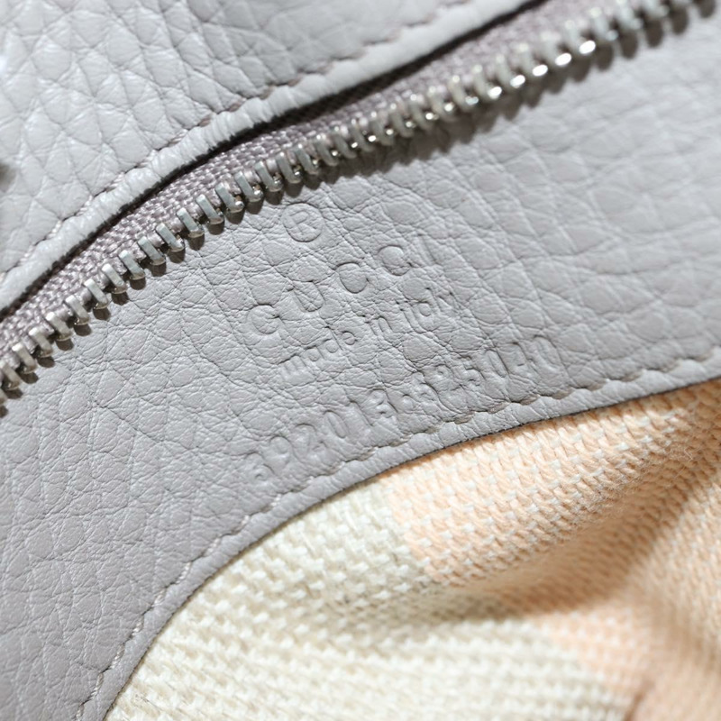 【日本直送】GUCCI 竹節手提包 皮革 兩用 灰色 銀色 392013 正品 BA7471-11