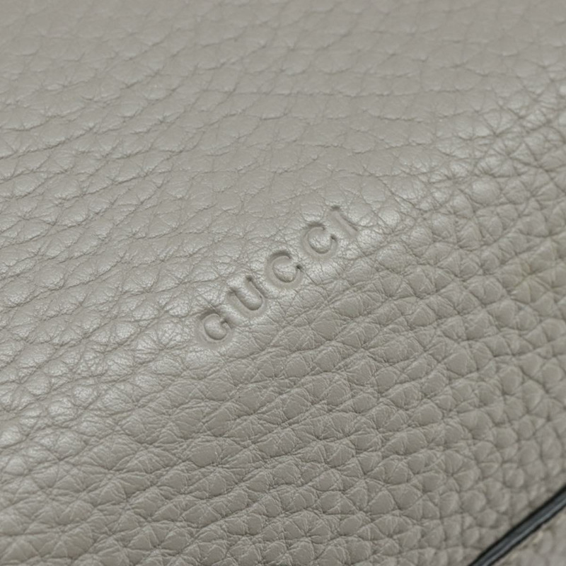 【日本直送】GUCCI 竹節手提包 皮革 兩用 灰色 銀色 392013 正品 BA7471-17