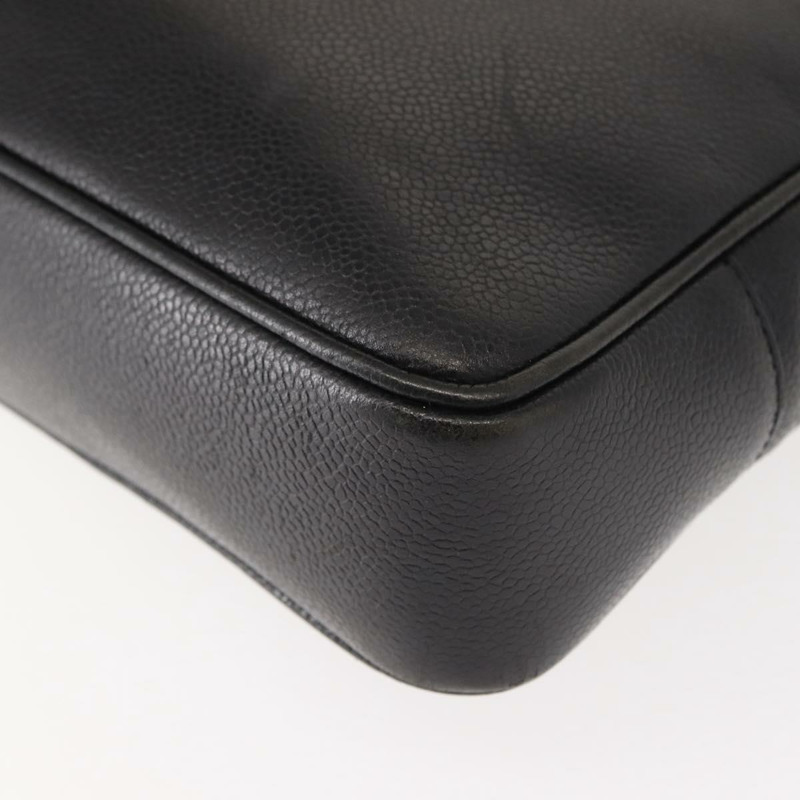 【日本直送】香奈兒魚子醬皮黑色金色雙C標誌手提包 正品 BA7490-13