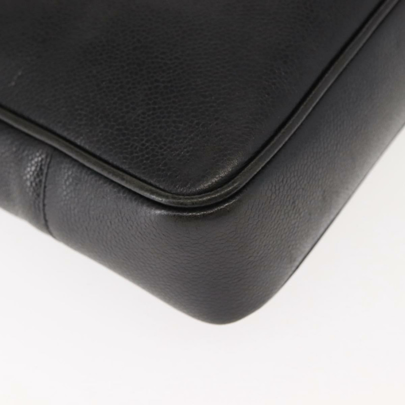 【日本直送】香奈兒魚子醬皮黑色金色雙C標誌手提包 正品 BA7490-14