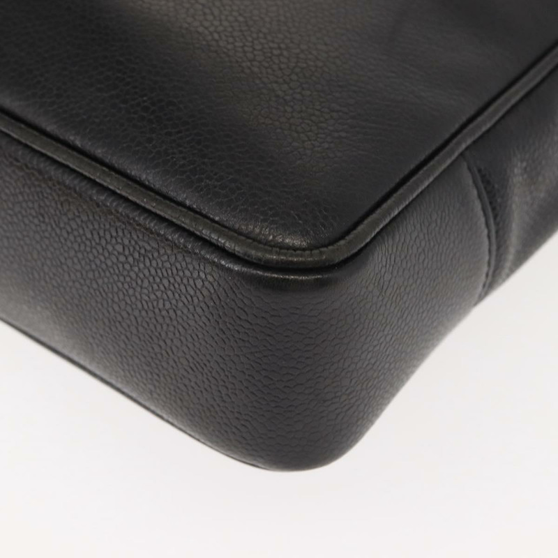 【日本直送】香奈兒魚子醬皮黑色金色雙C標誌手提包 正品 BA7490-15