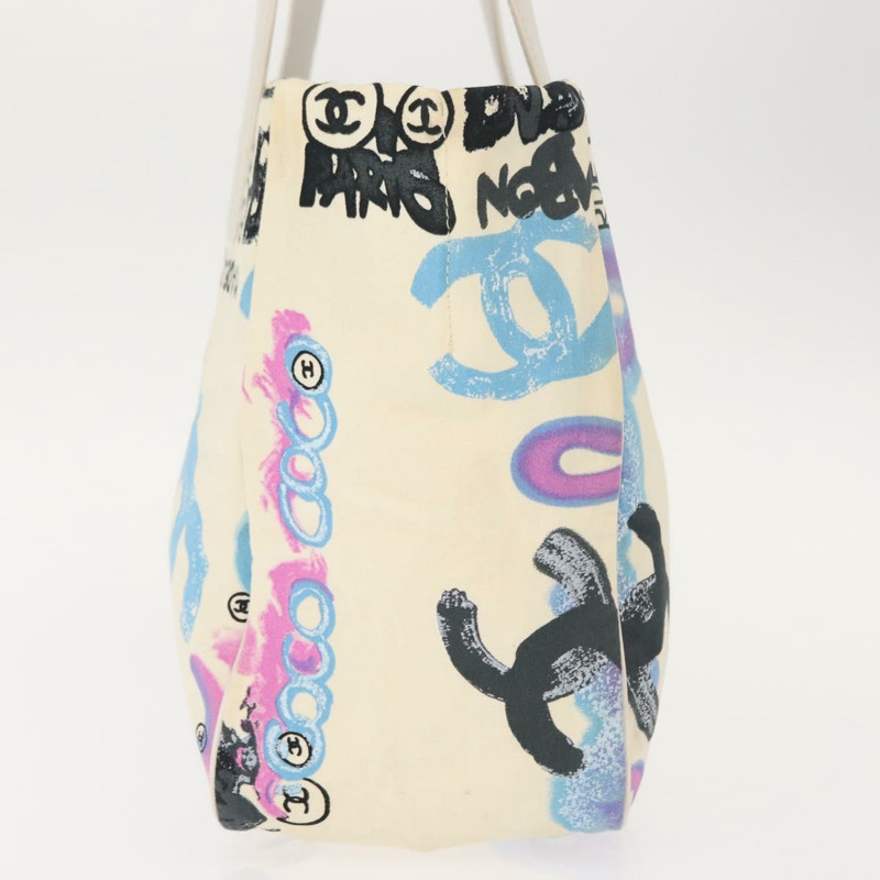 【日本直送】香奈兒新旅遊系列夏威夷獨家托特包 純棉 白色 CC Auth BA7485-3