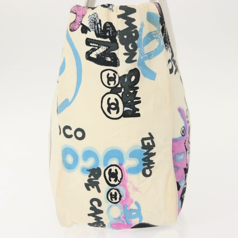 【日本直送】香奈兒新旅遊系列夏威夷獨家托特包 純棉 白色 CC Auth BA7485-4