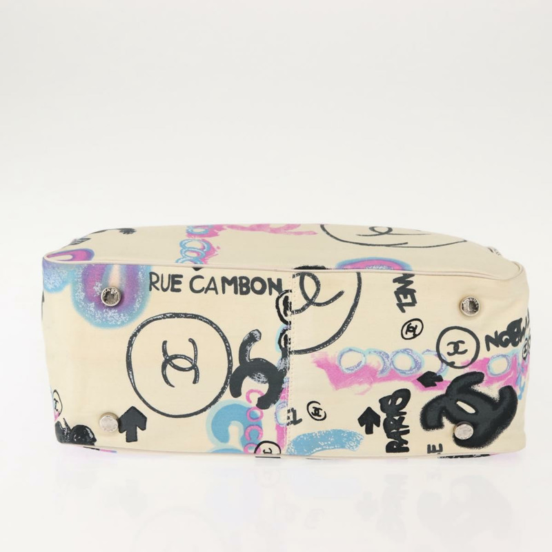 【日本直送】香奈兒新旅遊系列夏威夷獨家托特包 純棉 白色 CC Auth BA7485-5