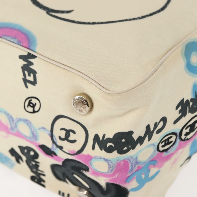 【日本直送】香奈兒新旅遊系列夏威夷獨家托特包 純棉 白色 CC Auth BA7485-15