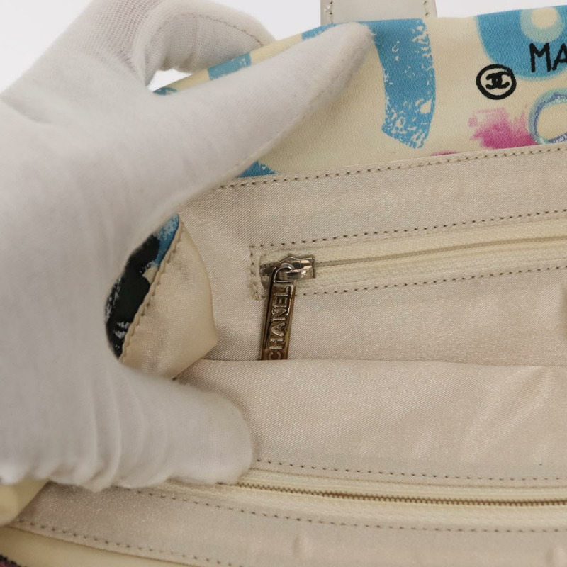 【日本直送】香奈兒新旅遊系列夏威夷獨家托特包 純棉 白色 CC Auth BA7485-21