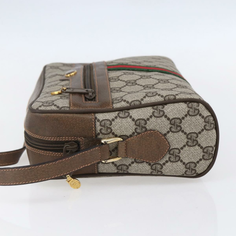 【日本直送】GUCCI GG Supreme Web Sherry Line 單肩包 PVC 米色 金色 正品 BA7456-2