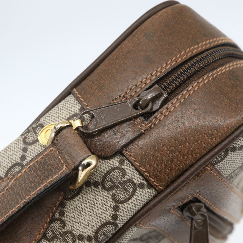 【日本直送】GUCCI GG Supreme Web Sherry Line 單肩包 PVC 米色 金色 正品 BA7456-8