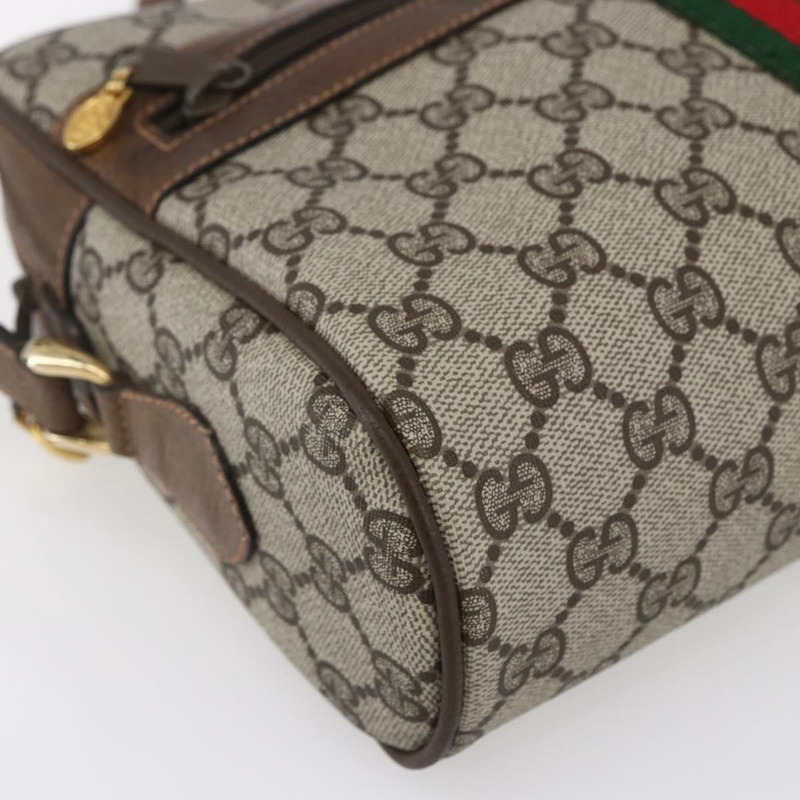 【日本直送】GUCCI GG Supreme Web Sherry Line 單肩包 PVC 米色 金色 正品 BA7456-14