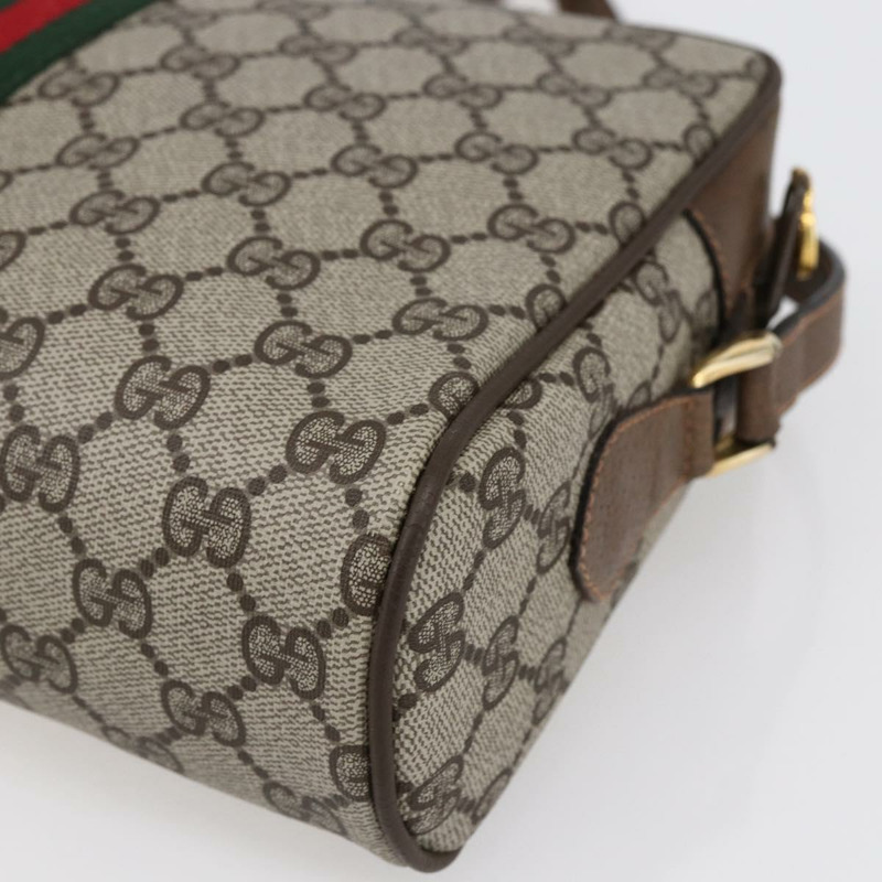 【日本直送】GUCCI GG Supreme Web Sherry Line 單肩包 PVC 米色 金色 正品 BA7456-15