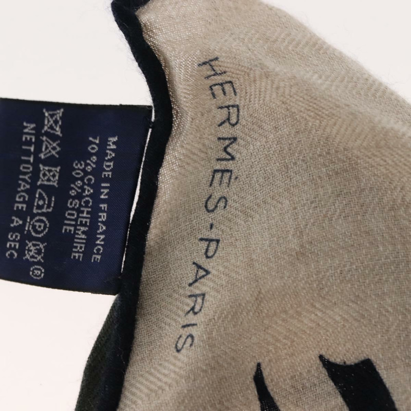 【日本直送】愛馬仕菱形圖案披肩「ZOUAVES AT DRAGON」羊絨藍正品 hk3195-7