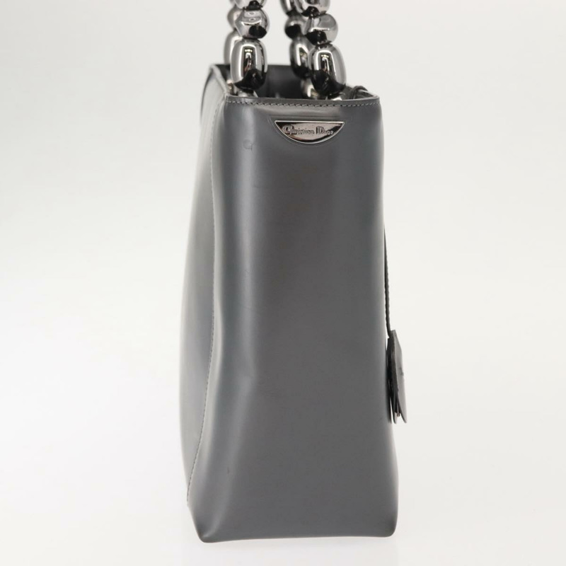 【日本直送】Christian Dior Maris Pearl 手提包 皮革 灰色 銀色 正品 ki6129-3