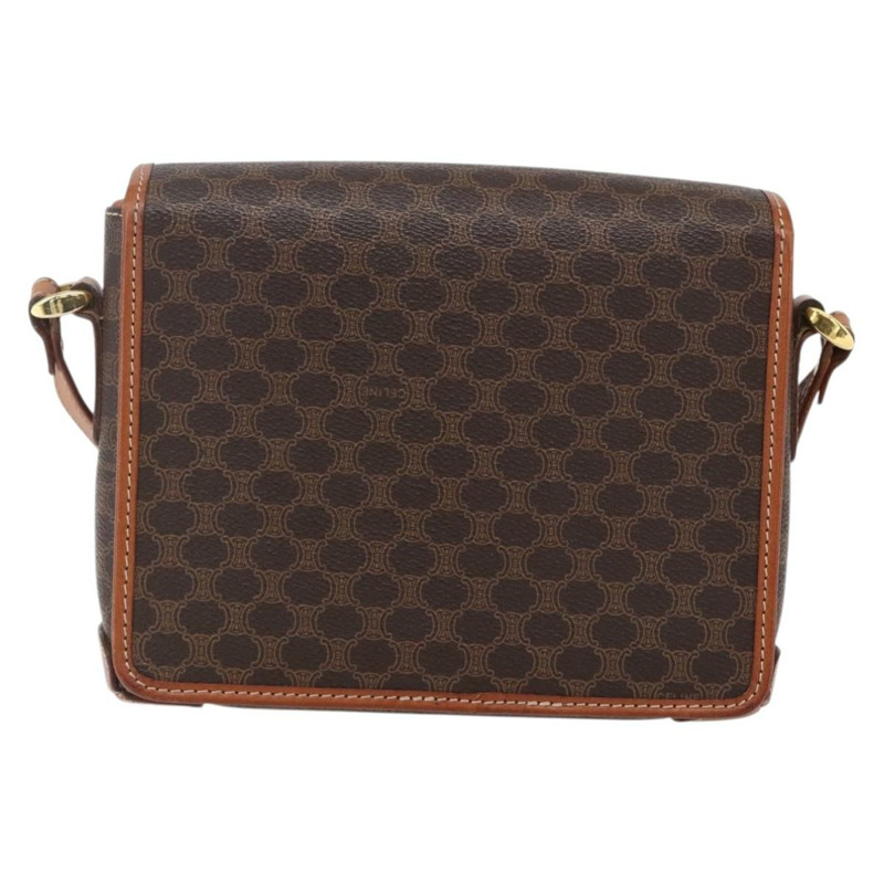 【日本直送】CELINE Macadam帆布肩背包 PVC皮革 棕色 金色 正品 ki6135-1