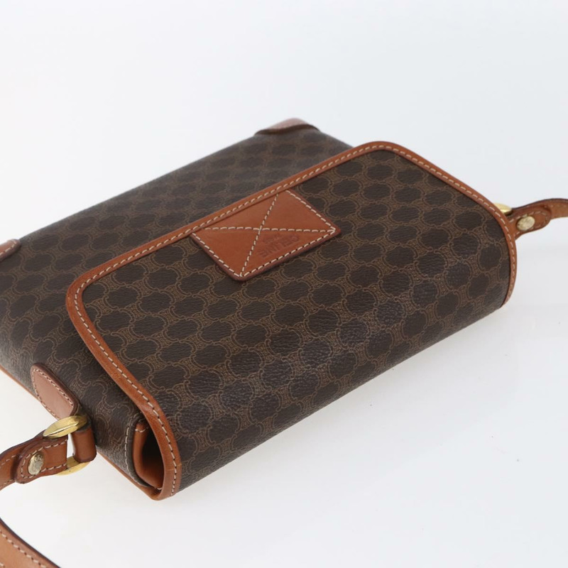 【日本直送】CELINE Macadam帆布肩背包 PVC皮革 棕色 金色 正品 ki6135-5