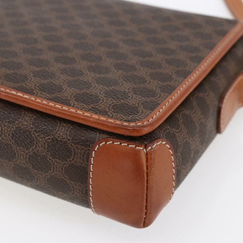 【日本直送】CELINE Macadam帆布肩背包 PVC皮革 棕色 金色 正品 ki6135-14