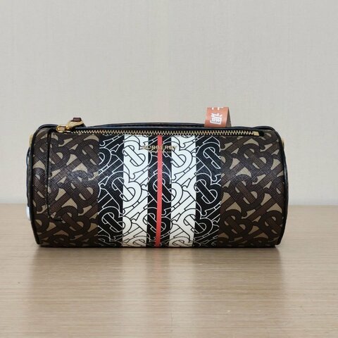 Burberry 老花PVC圓筒包肩背包