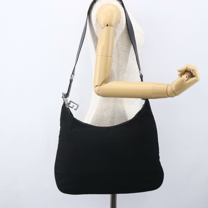 【日本直送】GUCCI 尼龍單肩包 黑色 銀色 001 3341 Auth bs30761-21