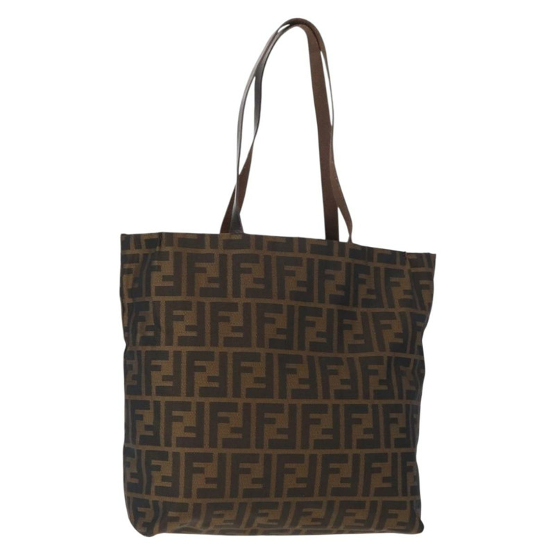 【日本直送】FENDI Zucca帆布手提包 黑色棕色 正品 bs30794-0
