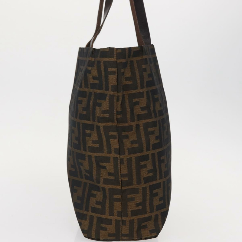 【日本直送】FENDI Zucca帆布手提包 黑色棕色 正品 bs30794-3