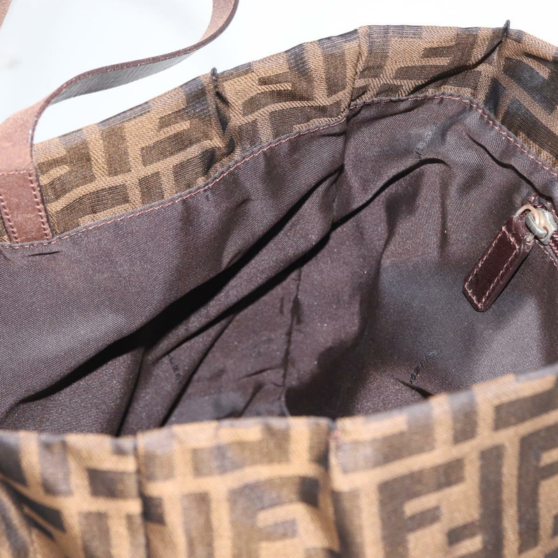 【日本直送】FENDI Zucca帆布手提包 黑色棕色 正品 bs30794-17