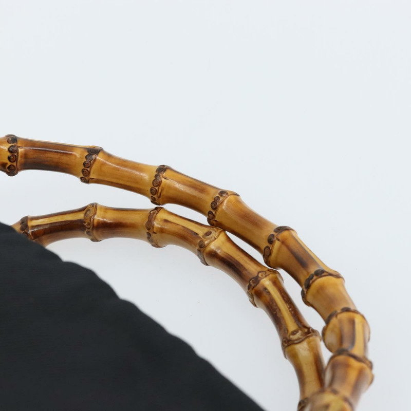 【日本直送】GUCCI 竹節手提包 皮革 黑色 銀色 000 0575 正品 bs30743-7