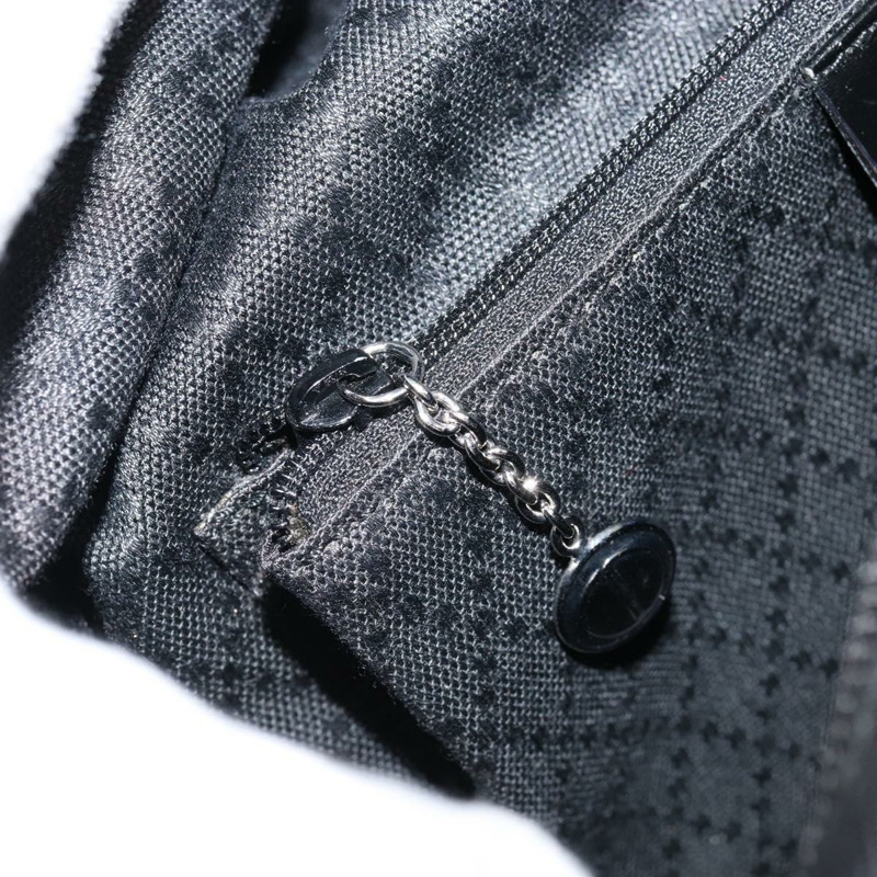 【日本直送】GUCCI 竹節手提包 皮革 黑色 銀色 000 0575 正品 bs30743-19