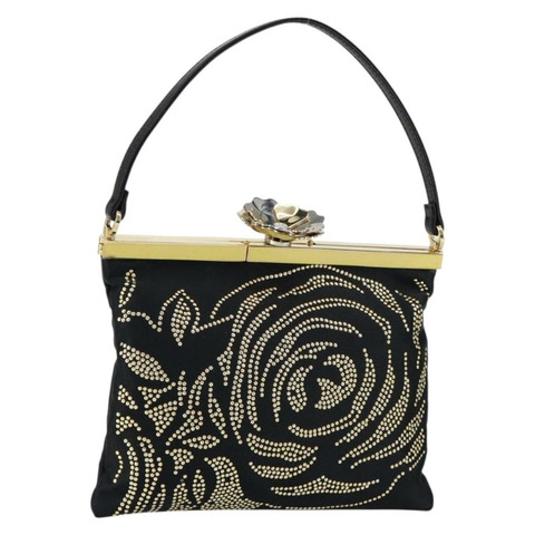 華倫天奴手提包 緞面棕色金色 正品 bs30808