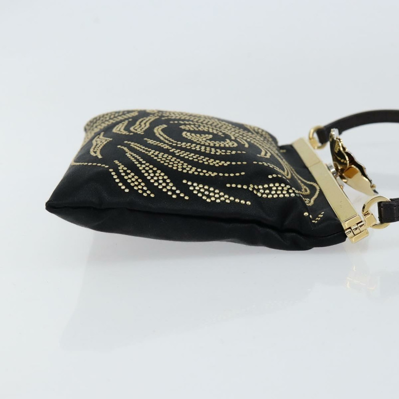 【日本直送】華倫天奴手提包 緞面棕色金色 正品 bs30808-2