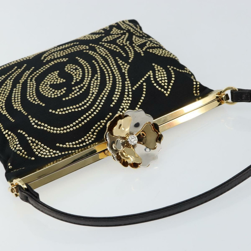 【日本直送】華倫天奴手提包 緞面棕色金色 正品 bs30808-5