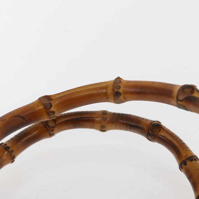 【日本直送】GUCCI 竹節手提包 皮革 棕色 金色 正品 ep11767-7