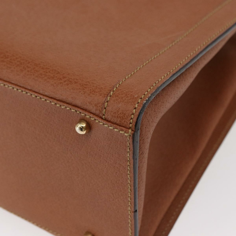 【日本直送】GUCCI 竹節手提包 皮革 棕色 金色 正品 ep11767-15