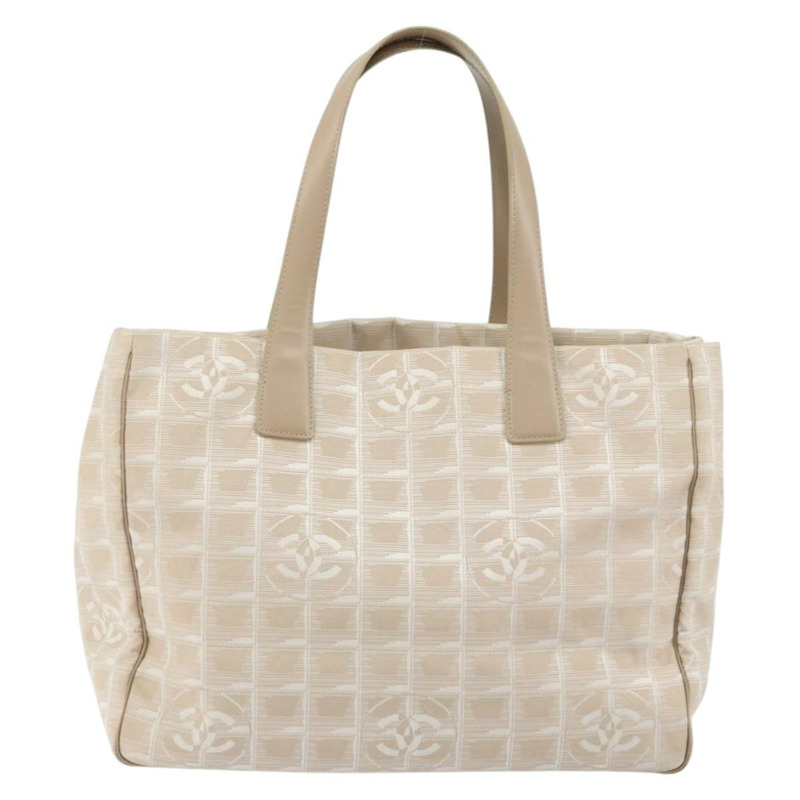 【日本直送】香奈兒新旅行系列托特包 尼龍 米色 金色 CC 標誌 正品 ep11691-1