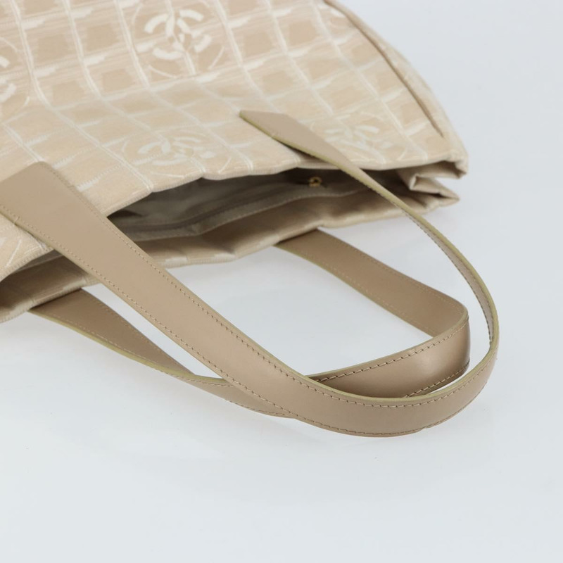 【日本直送】香奈兒新旅行系列托特包 尼龍 米色 金色 CC 標誌 正品 ep11691-6