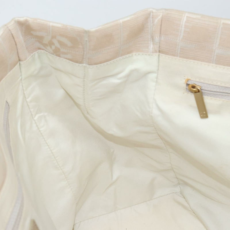 【日本直送】香奈兒新旅行系列托特包 尼龍 米色 金色 CC 標誌 正品 ep11691-17